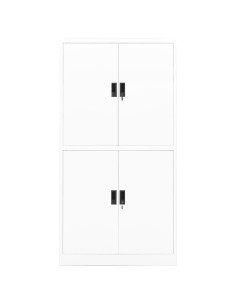Armadio per Ufficio Bianco 90x40x180 cm in Acciaio 2
