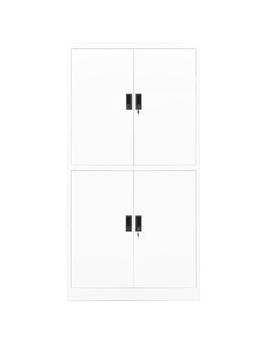 Armadio per Ufficio Bianco 90x40x180 cm in Acciaio