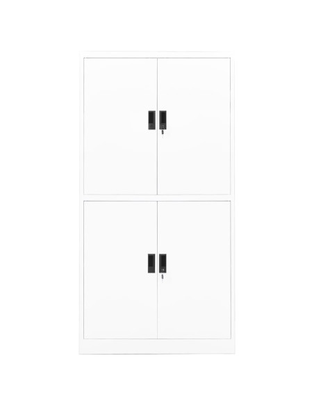 Armadio per Ufficio Bianco 90x40x180 cm in Acciaio