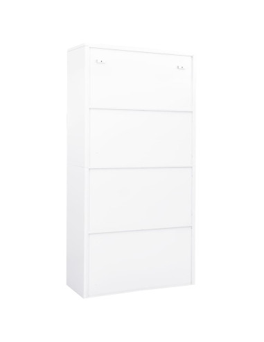 Armadio per Ufficio Bianco 90x40x180 cm in Acciaio