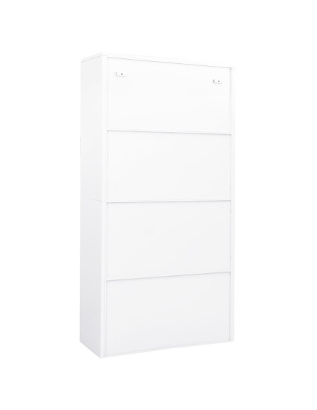 Armadio per Ufficio Bianco 90x40x180 cm in Acciaio