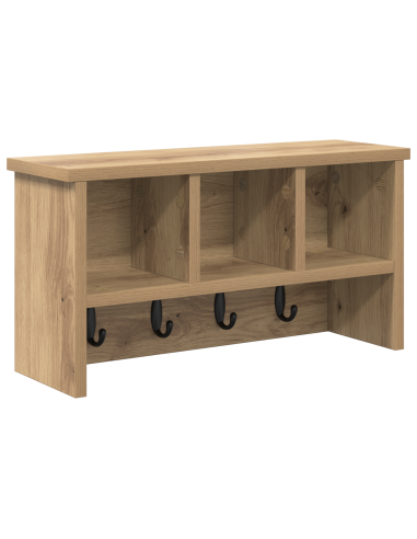 Appendiabiti a muro rovere artigianale 50 x 16 x 26 cm