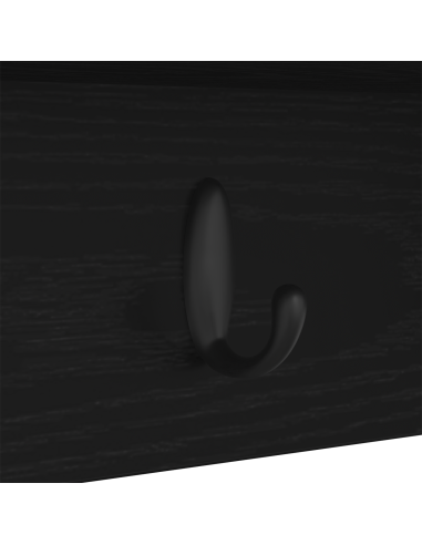 Appendiabiti a muro con lo scaffale Rovere nero 75 x 16 x 26 cm