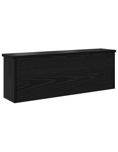 Appendiabiti a muro con lo scaffale Rovere nero 75 x 16 x 26 cm