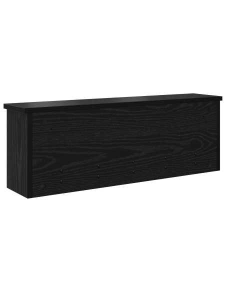 Appendiabiti a muro con lo scaffale Rovere nero 75 x 16 x 26 cm