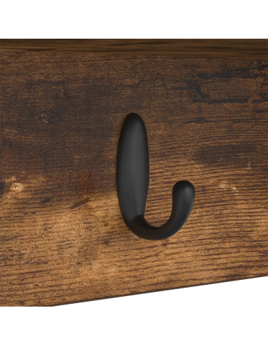 Appendiabiti a muro con lo scaffale Rovere fumo 75 x 16 x 26 cm