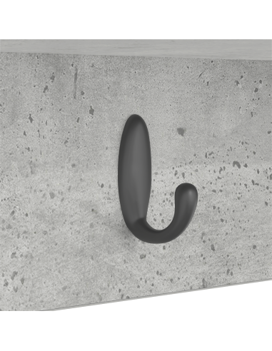 Appendiabiti a muro Grigio cemento 100 x 16 x 26 cm
