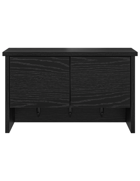 Appendiabiti a muro con lo scaffale Rovere nero 50 x 20 x 30 cm