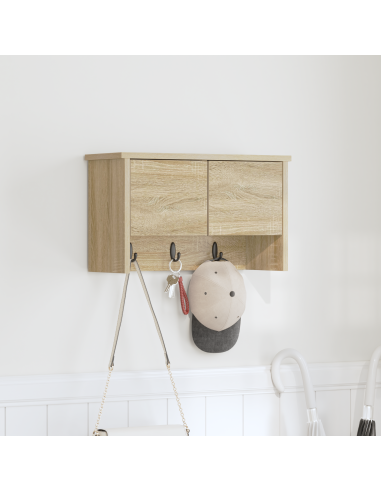 Appendiabiti a muro con porta Rovere Sonoma 50 x 20 x 30 cm