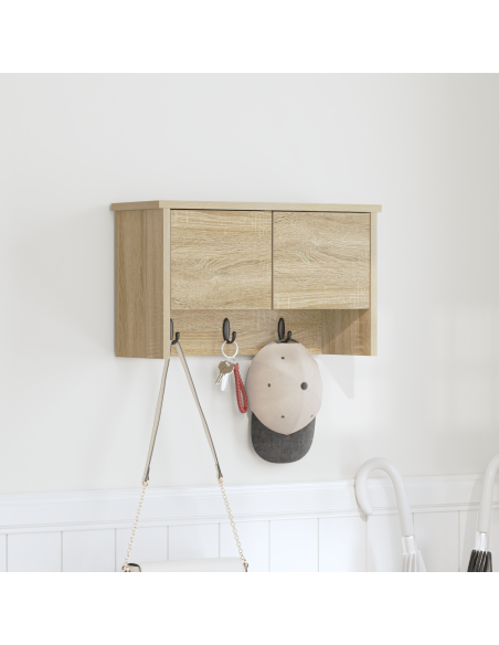 Appendiabiti a muro con porta Rovere Sonoma 50 x 20 x 30 cm