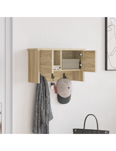 Appendiabiti a muro rovere sonoma 50 x 20 x 30 cm