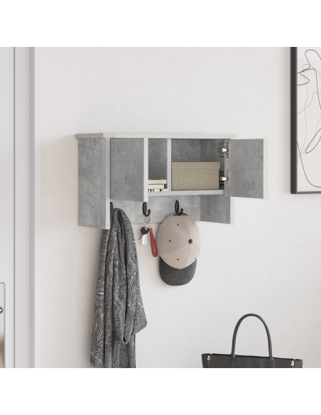 Appendiabiti a muro Grigio cemento 50 x 20 x 30 cm