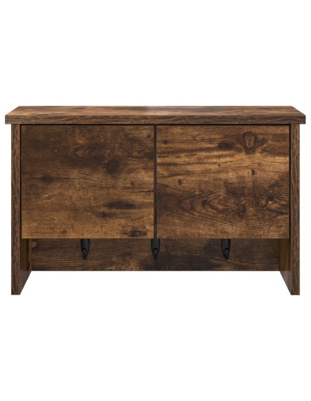 Appendiabiti a muro con lo scaffale Rovere fumé 50 x 20 x 30 cm