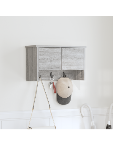 Appendiabiti a muro con porta Grigio Sonoma 50 x 20 x 30 cm