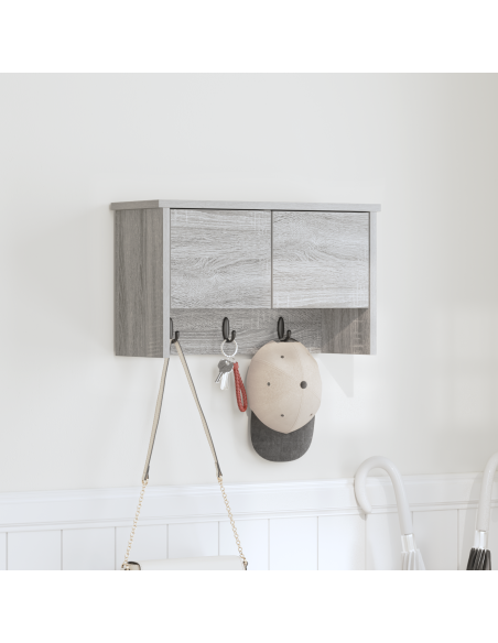 Appendiabiti a muro con porta Grigio Sonoma 50 x 20 x 30 cm