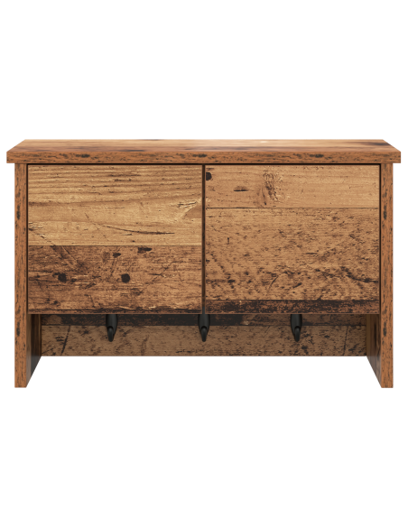 Appendiabiti a muro con porta Legno vecchio 50 x 20 x 30 cm