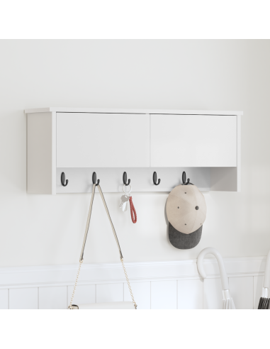 Appendiabiti a muro Bianco 80 x 20 x 30 cm Legno multistrato
