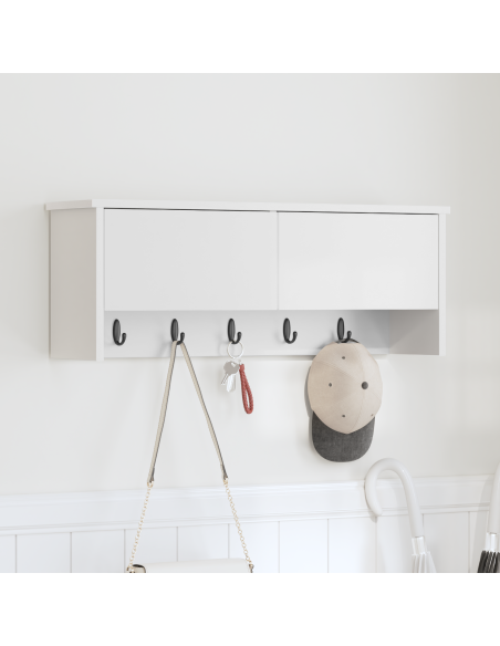 Appendiabiti a muro Bianco 80 x 20 x 30 cm Legno multistrato