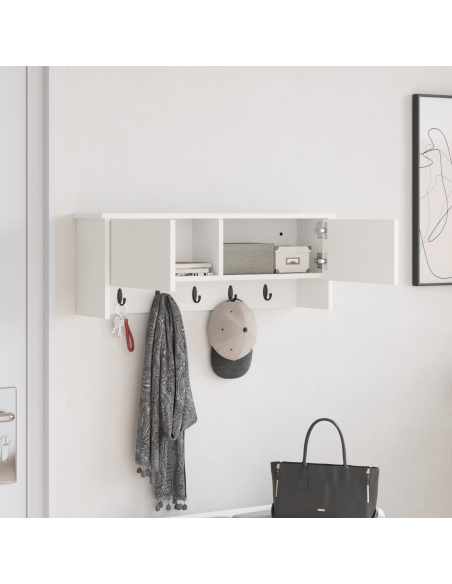 Appendiabiti a muro Bianco 80 x 20 x 30 cm Legno multistrato