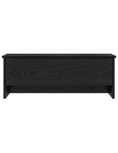 Appendiabiti a muro con lo scaffale Rovere Nero 80 x 20 x 30 cm 2