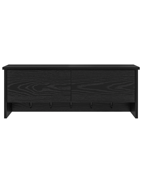 Appendiabiti a muro con lo scaffale Rovere nero 80 x 20 x 30 cm