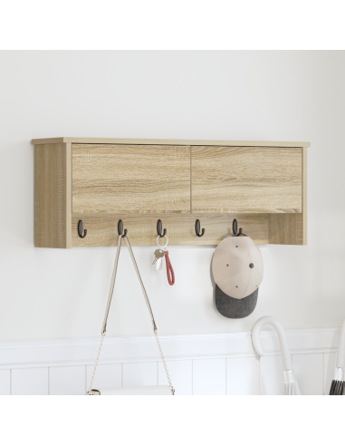 Appendiabiti a muro con porta Rovere Sonoma 80 x 20 x 30 cm