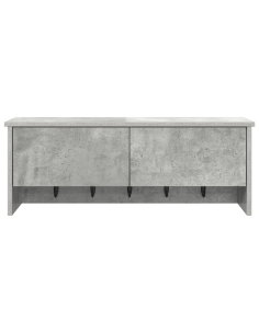 Appendiabiti a muro con porta Grigio cemento 80 x 20 x 30 cm 2