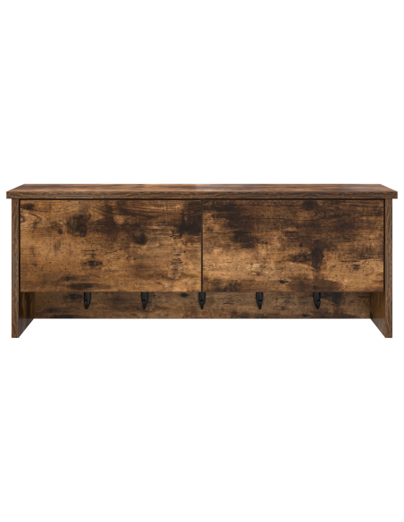Appendiabiti a muro con lo scaffale Rovere fumo 80 x 20 x 30 cm