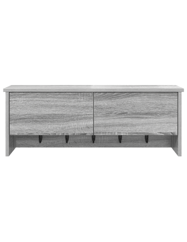 Appendiabiti a muro con porta Grigio Sonoma 80 x 20 x 30 cm