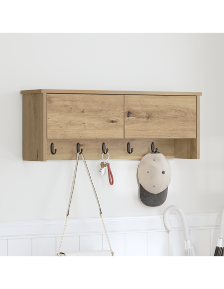 Appendiabiti a muro rovere artigianale 80 x 20 x 30 cm