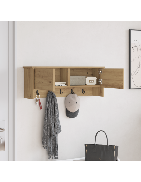 Appendiabiti a muro rovere artigianale 80 x 20 x 30 cm