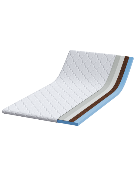 Topper al cocco Bianco 90 x 190 cm Tessuto Jacquard