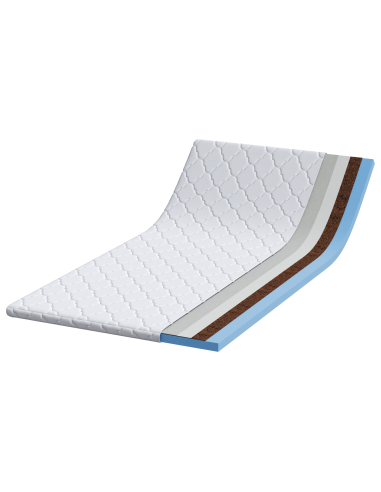 Topper al cocco Bianco 90 x 200 cm Tessuto Jacquard