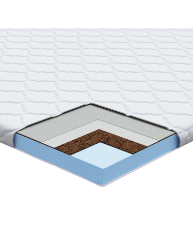 Topper al cocco Bianco 100 x 200 cm Tessuto Jacquard