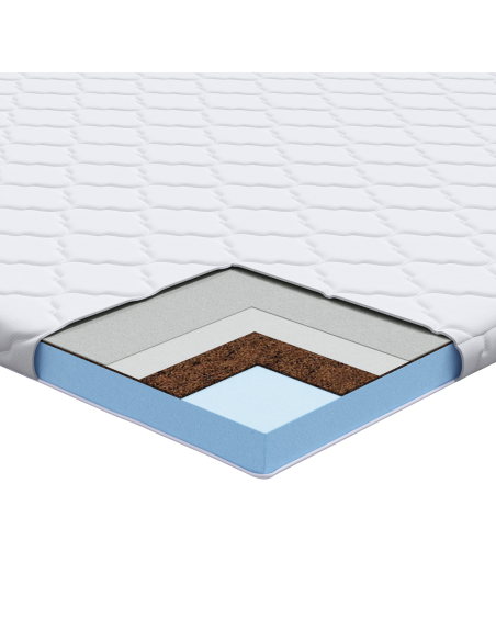 Topper al cocco Bianco 120 x 200 cm Tessuto Jacquard