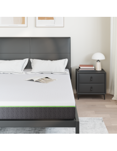 Materasso Bianco e Grigio 140 x 190 cm Tessuto Jacquard