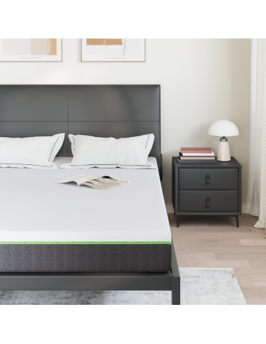 Materasso Bianco e Grigio 140 x 200 cm Tessuto Jacquard