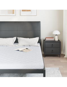 Materasso Bianco 140 x 190 cm Tessuto Jacquard