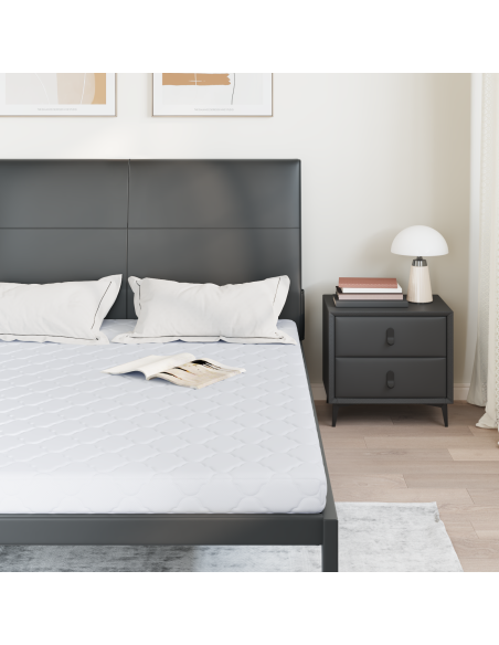 Materasso Bianco 140 x 200 cm Tessuto Jacquard