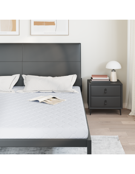 Materasso Bianco 180 x 200 cm Tessuto Jacquard