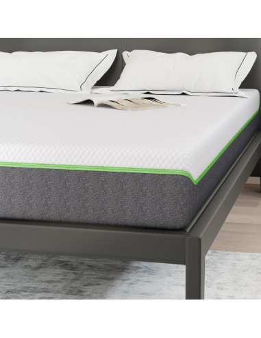 Materasso Bianco e Grigio 140 x 190 cm Tessuto Jacquard