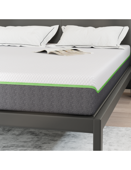 Materasso Bianco e Grigio 140 x 190 cm Tessuto Jacquard