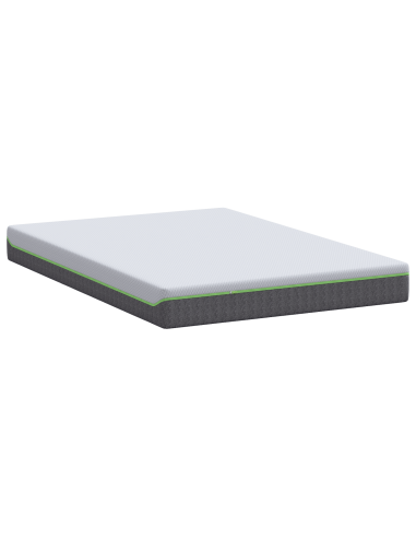 Materasso Bianco e Grigio 140 x 200 cm Tessuto Jacquard