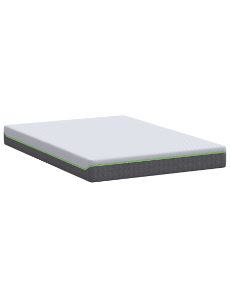 Materasso Bianco e Grigio 140 x 200 cm Tessuto Jacquard