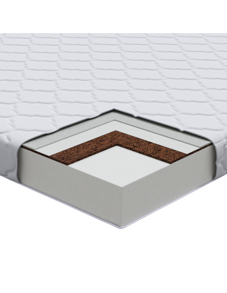 Materasso Bianco 70 x 200 cm Tessuto Jacquard