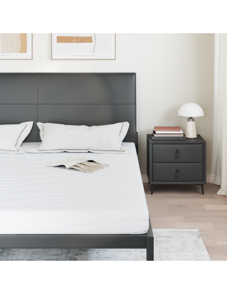 Materasso Bianco 180 x 200 cm Tessuto Jacquard