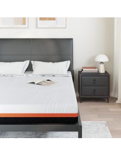 Materasso Bianco e Nero 140 x 200 cm Tessuto Jacquard