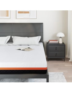 Materasso Bianco e Nero 180 x 200 cm Tessuto Jacquard