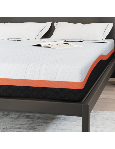 Materasso Bianco e Nero 140 x 190 cm Tessuto Jacquard