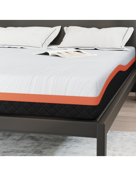 Materasso Bianco e Nero 160 x 200 cm Tessuto Jacquard